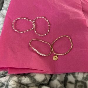 Chic Gold and Pearl Bracelet Set